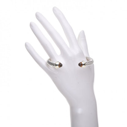 David Yurman Sterling Silver 14K Yellow Gold Citrine 7mm Cable Classics Bracelet 2 of 5