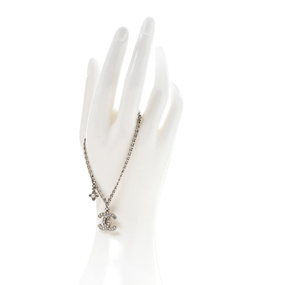 Chanel Crystal Pearl Flower CC Bracelet Silver 2 of 5