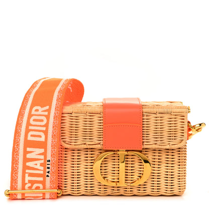Christian Dior Wicker Oblique 30 Montaigne Box Bag Fluorescent Orange 1 of 11