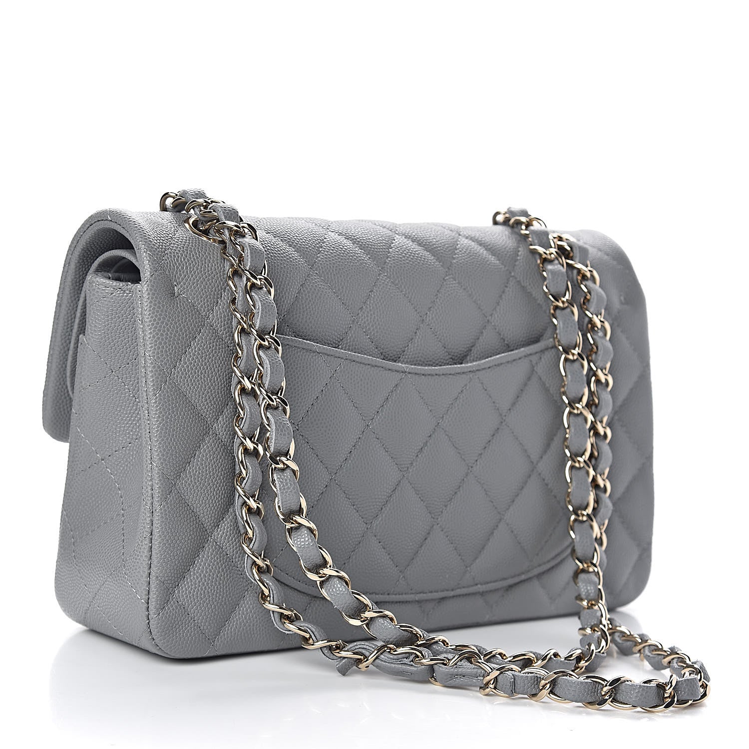 Chanel Caviar Quilted Small Double Flap Grey 3 of 11