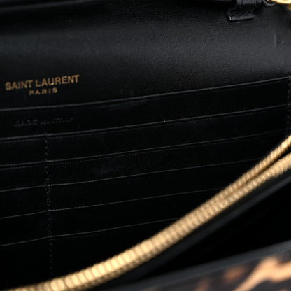 Saint Laurent Calf Hair Monogram Chain Wallet Leopard 10 of 14