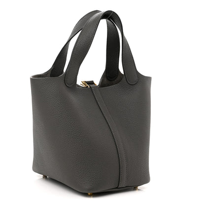 Hermes Taurillon Clemence Picotin Lock 18 PM Gris Meyer 3 of 11