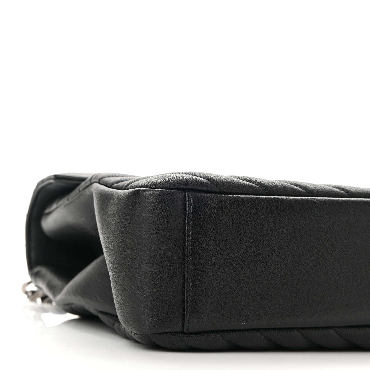 Saint Laurent Sheepskin Matelasse Chevron Monogram Large College Satchel Black 8 of 10