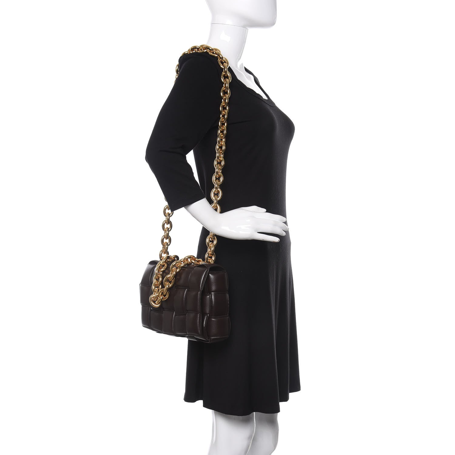 Bottega Veneta Lambskin Maxi Intreccio Padded Chain Cassette Crossbody Bag Black 2 of 9