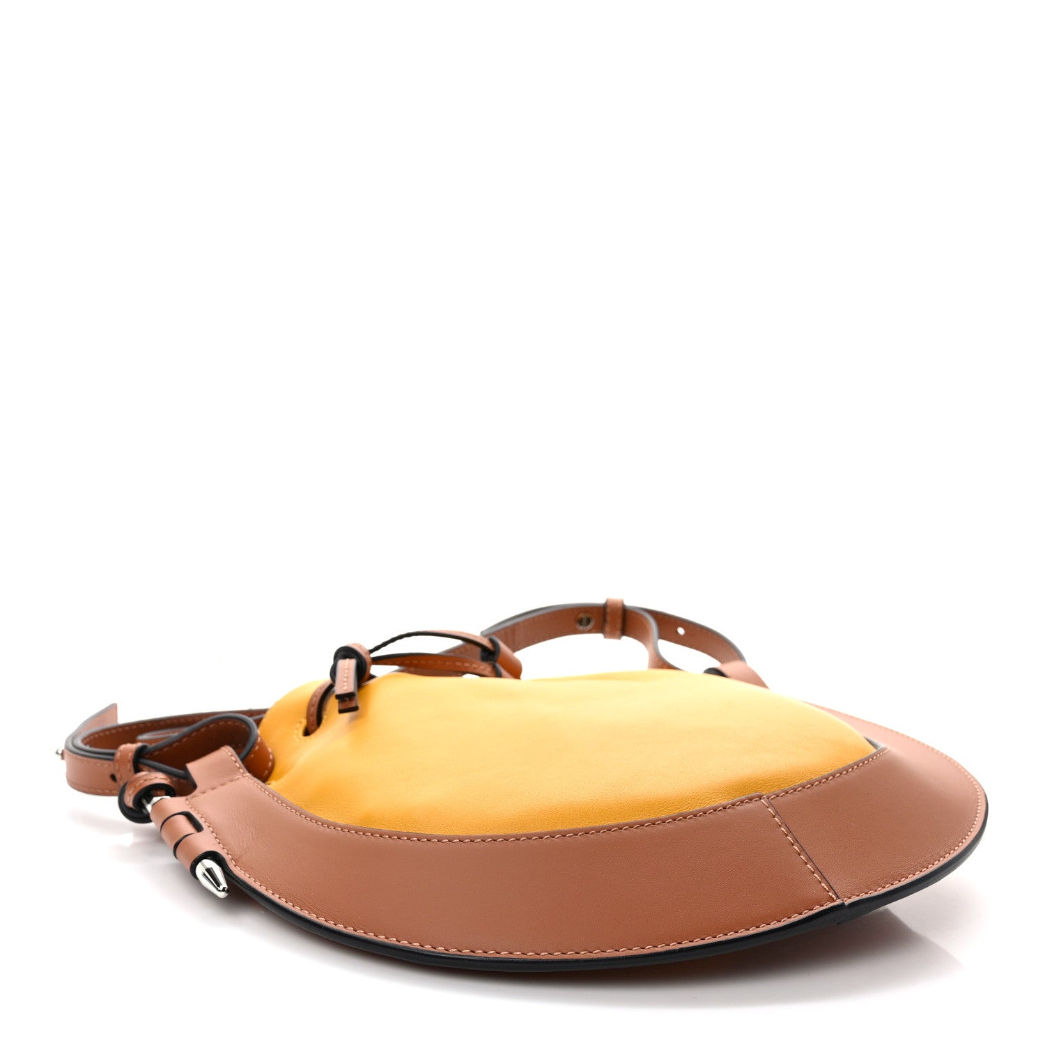 Loewe Nappa Colorblock Horseshoe Bag Yellow Tan 4 of 8