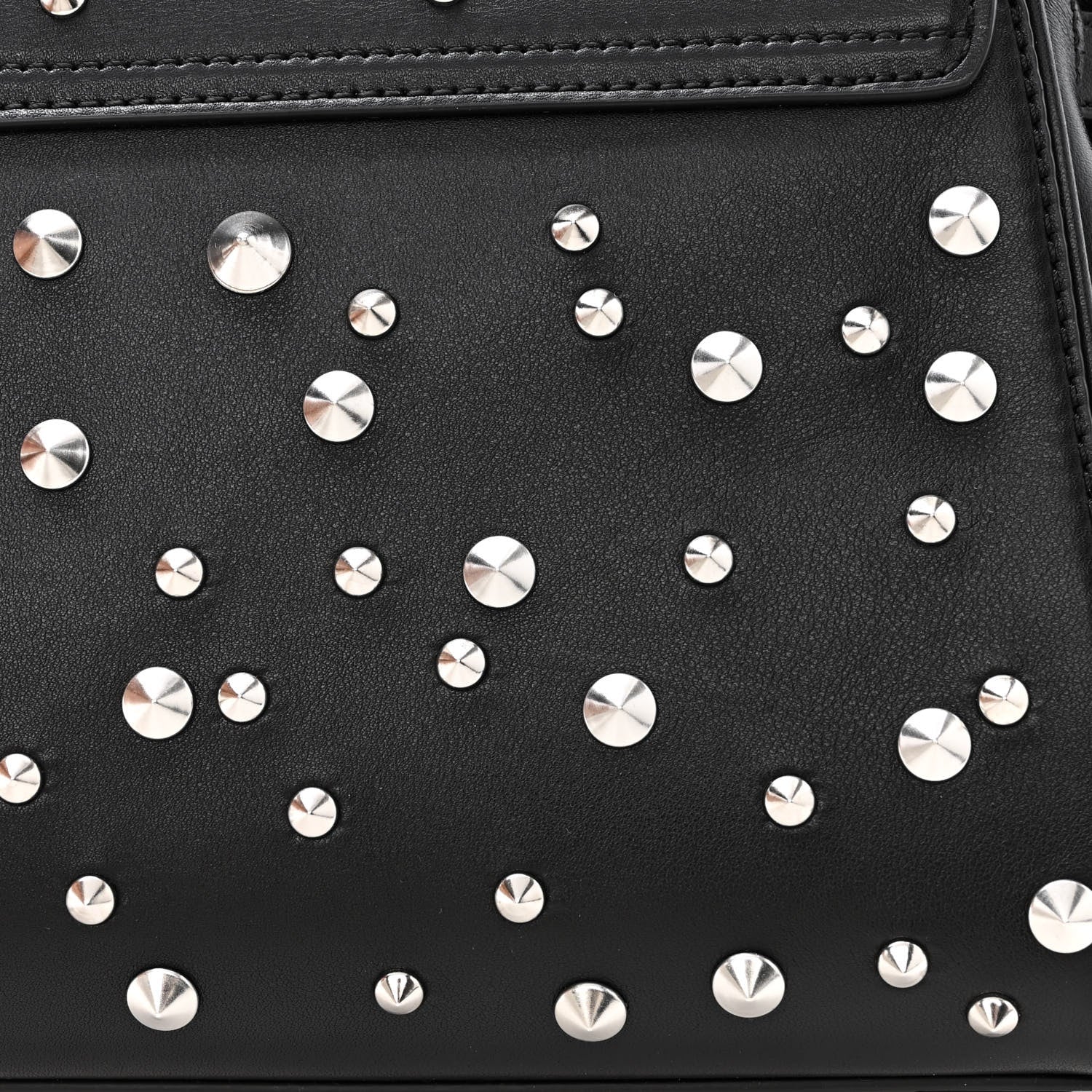 Versace Grained Calfskin Spiked Small La Medusa Top Handle Bag Black 12 of 13