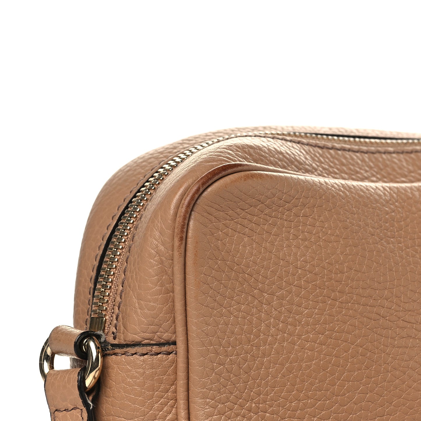 Pebbled Calfskin Small Soho Disco Bag Camelia
