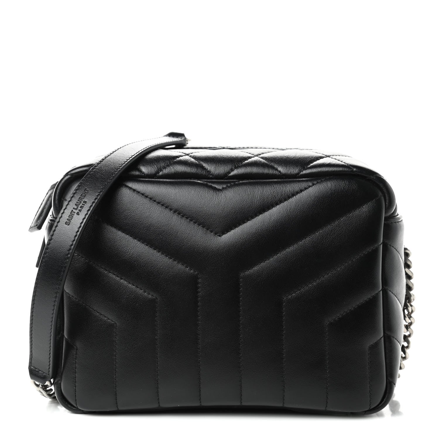 Saint Laurent Calfskin Y Quilted Monogram Small Loulou Bowling Bag Black 1 of 4
