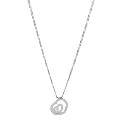 Chopard 18K White Gold Happy Spirit Heart Pendant Necklace 1 of 3
