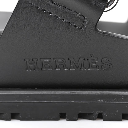 Hermes Calfskin Womens Chypre Sandals 36 Black 6 of 9