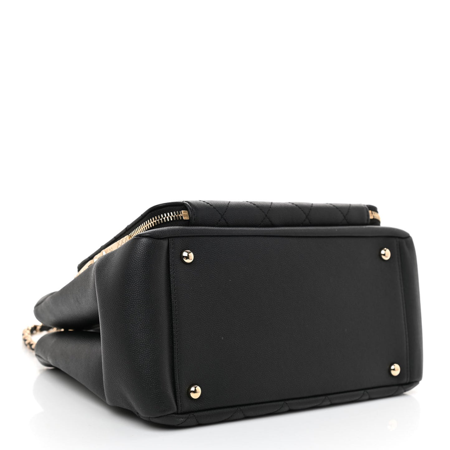 Caviar Quilted Small Business Affinity Shopping Bag Black