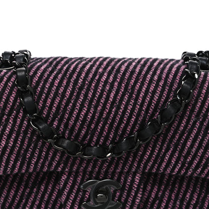 Chanel Wool Tweed Quilted Mini Rectangular Flap Pink Black 7 of 10