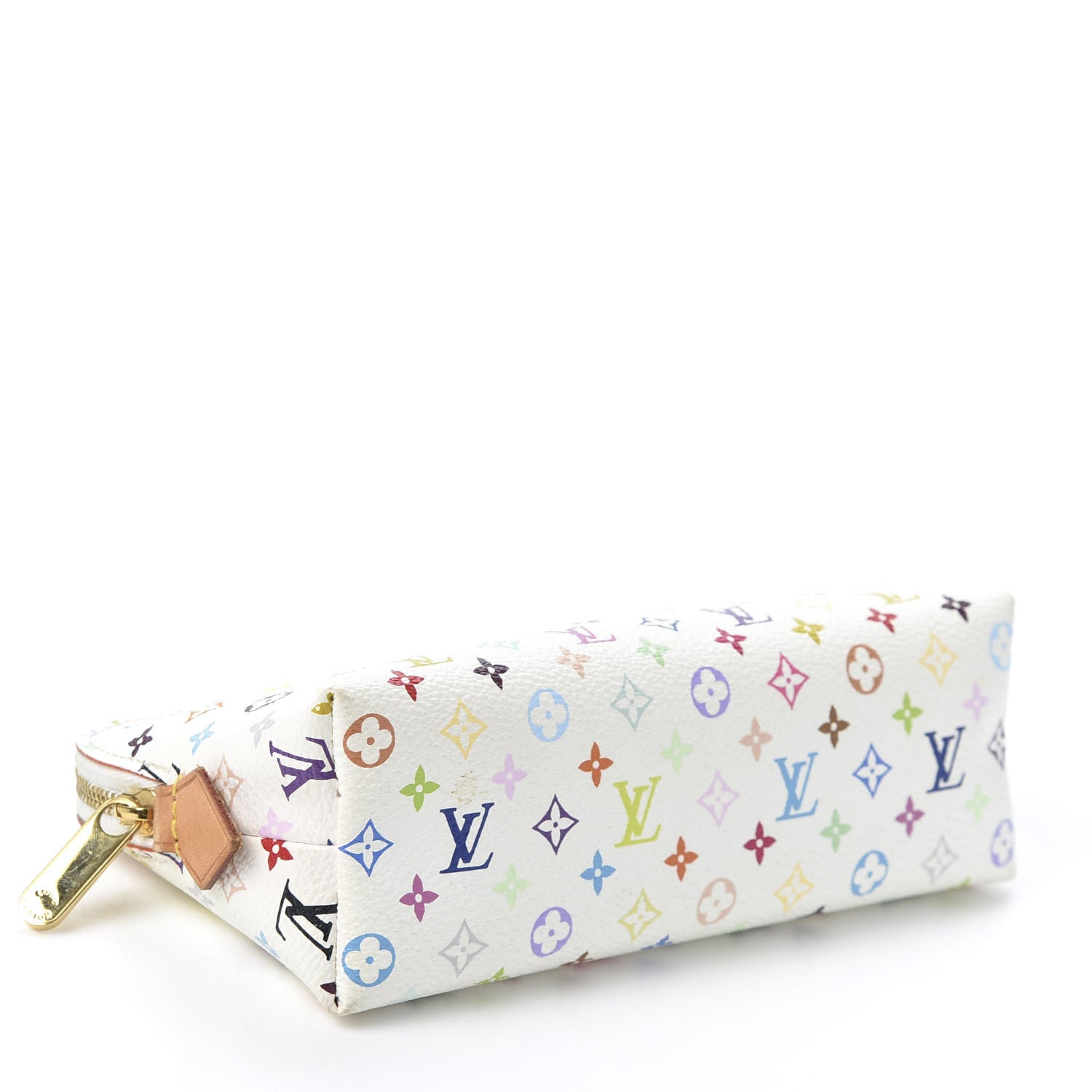 Louis Vuitton Monogram Multicolor Cosmetic Pouch White Litchi 3 of 7