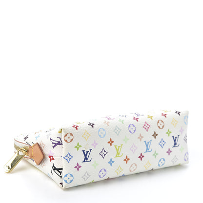Louis Vuitton Monogram Multicolor Cosmetic Pouch White Litchi 3 of 7