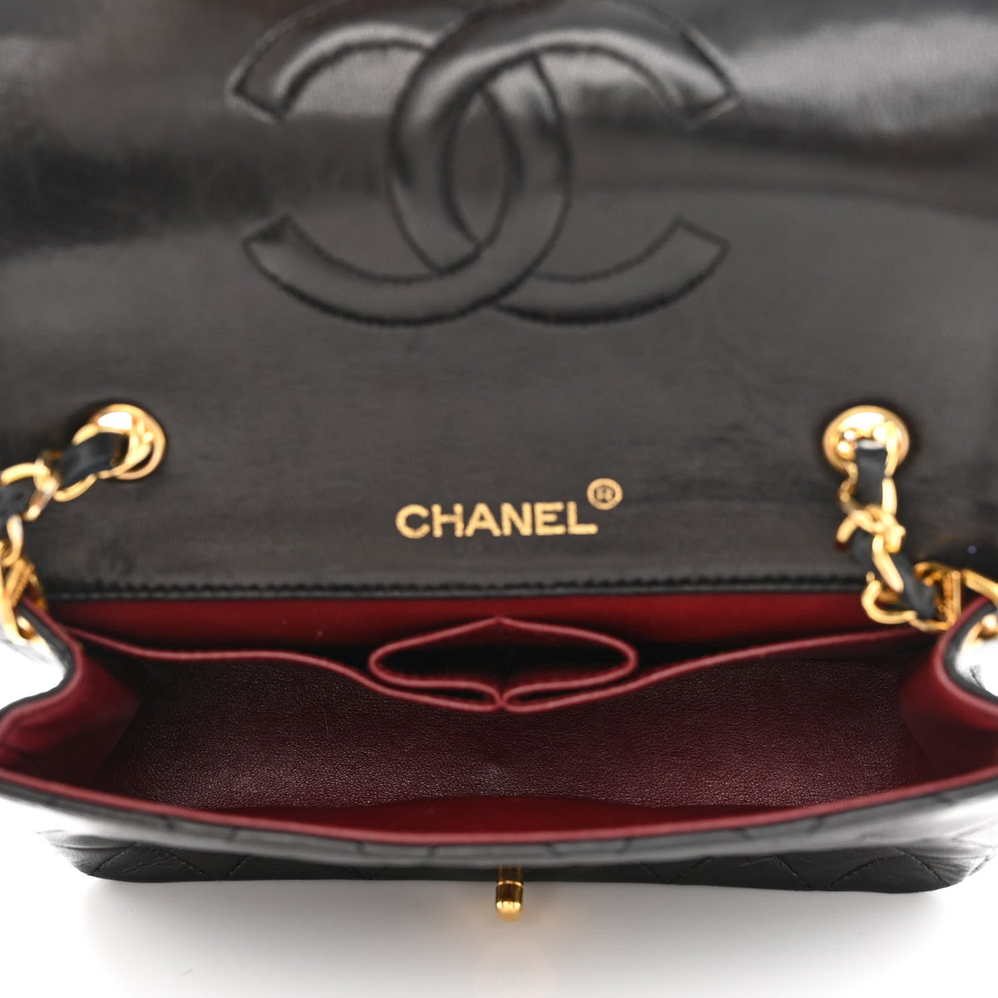 Lambskin Quilted Small Single Flap Black