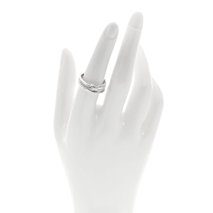 David Yurman Sterling Silver Diamond X Crossover Ring 56 7.5 2 of 4