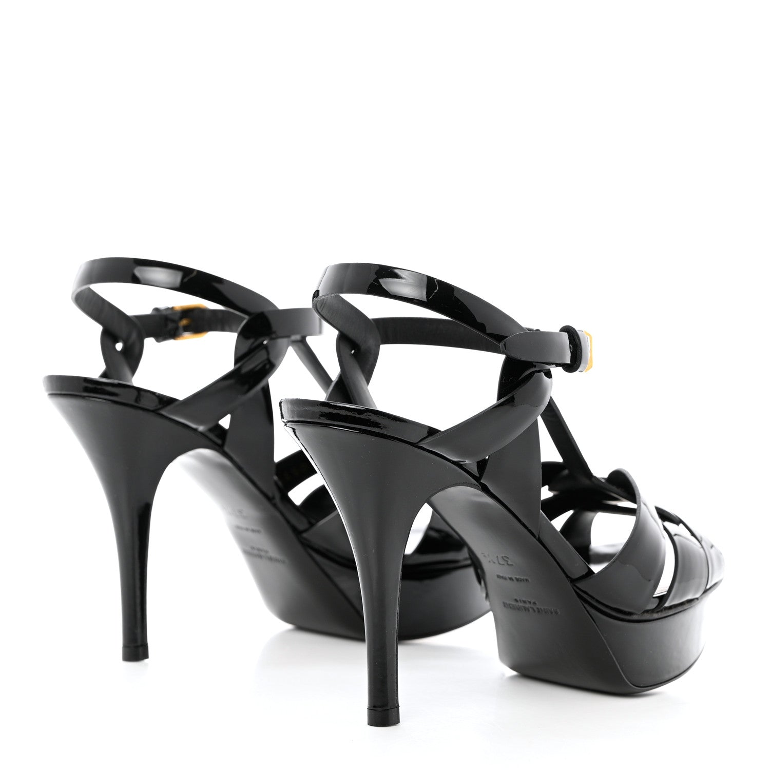 Saint Laurent Calfskin Tribute 75 Platform Sandals 37.5 Black 4 of 11