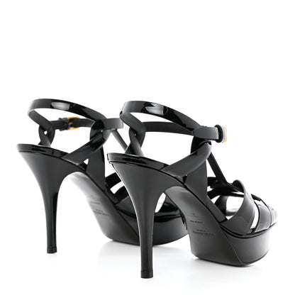 Saint Laurent Calfskin Tribute 75 Platform Sandals 37.5 Black 4 of 11