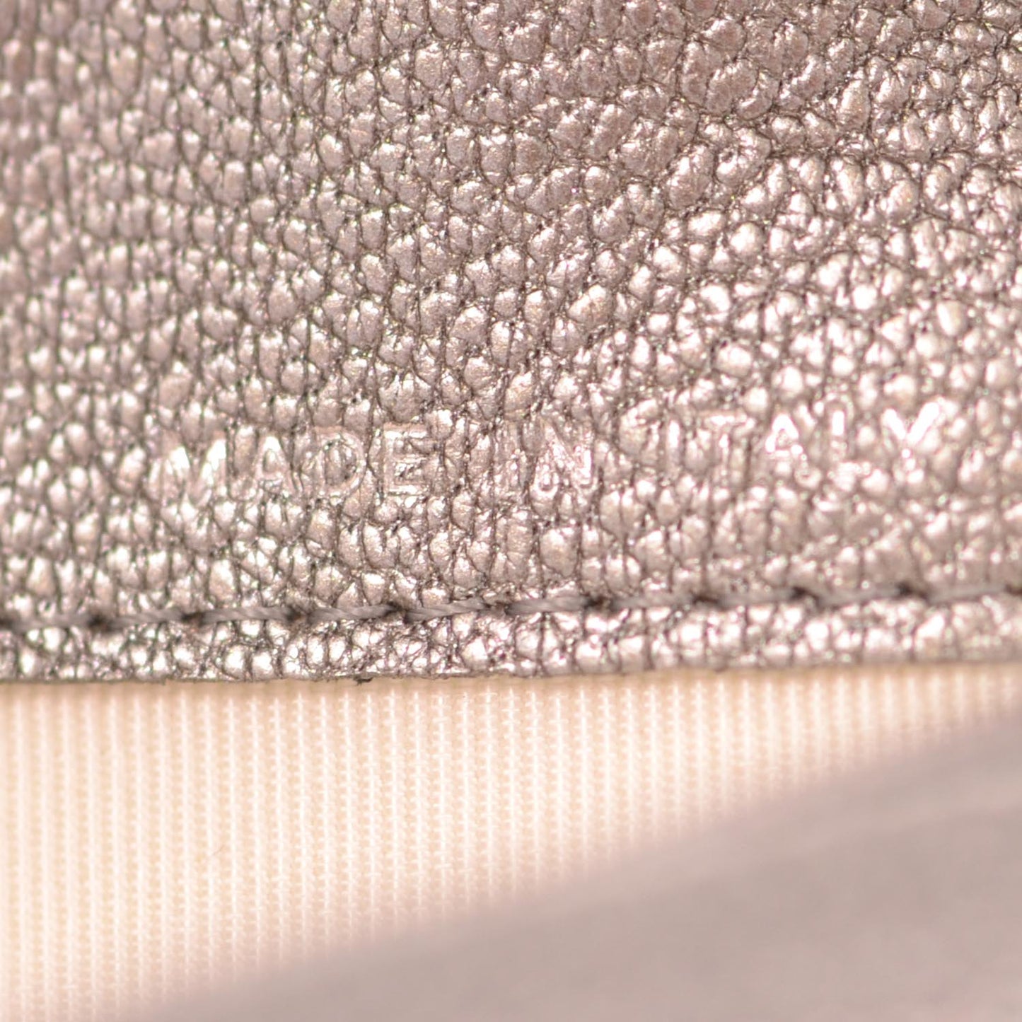 Diamond Stitched Yen Wallet Metallic