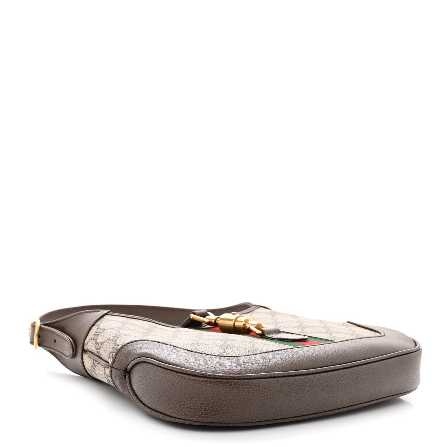 Gucci X BALENCIAGA BB Supreme Monogram Calfskin Web Small Jackie 1961 Hobo Beige Ebony 4 of 12