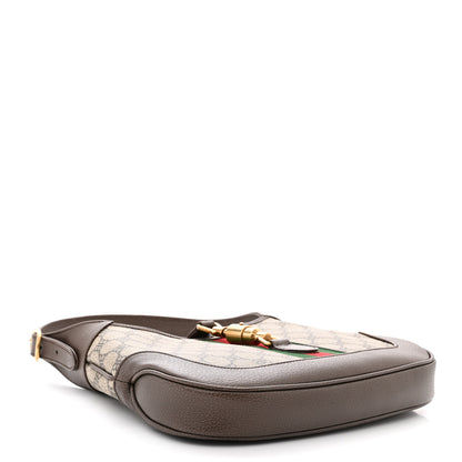 Gucci X BALENCIAGA BB Supreme Monogram Calfskin Web Small Jackie 1961 Hobo Beige Ebony 4 of 12
