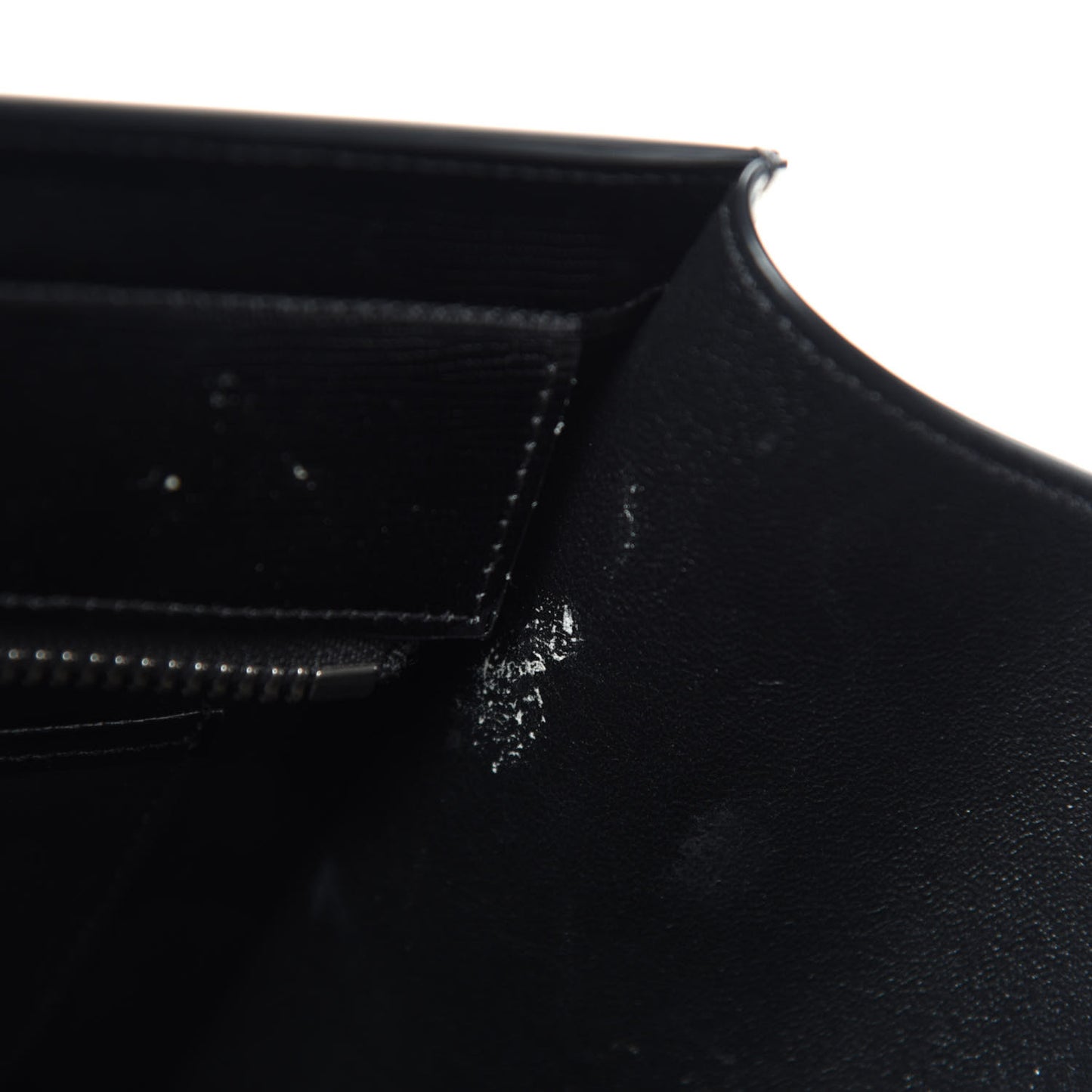 Sleek Calfskin Micro Bi-Color Luggage Black White