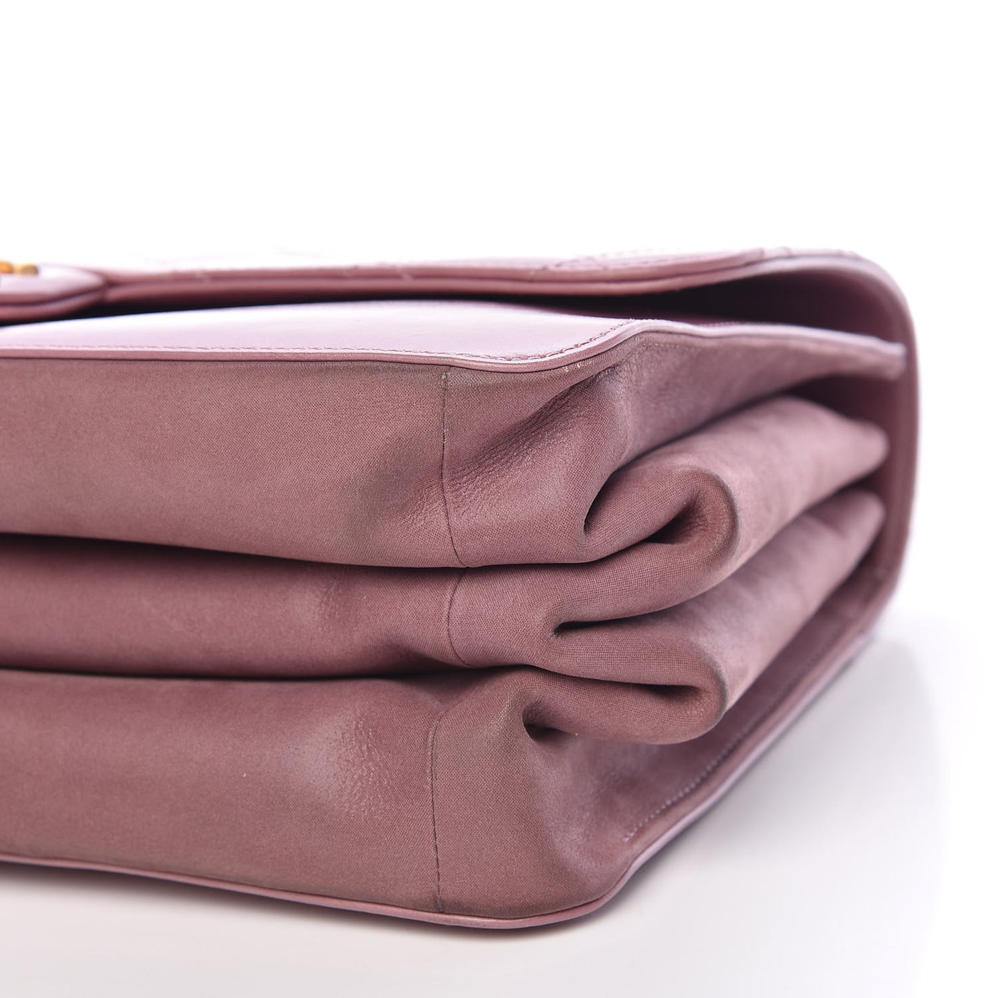 Calfskin Quilted Straight Lined Flap Purple