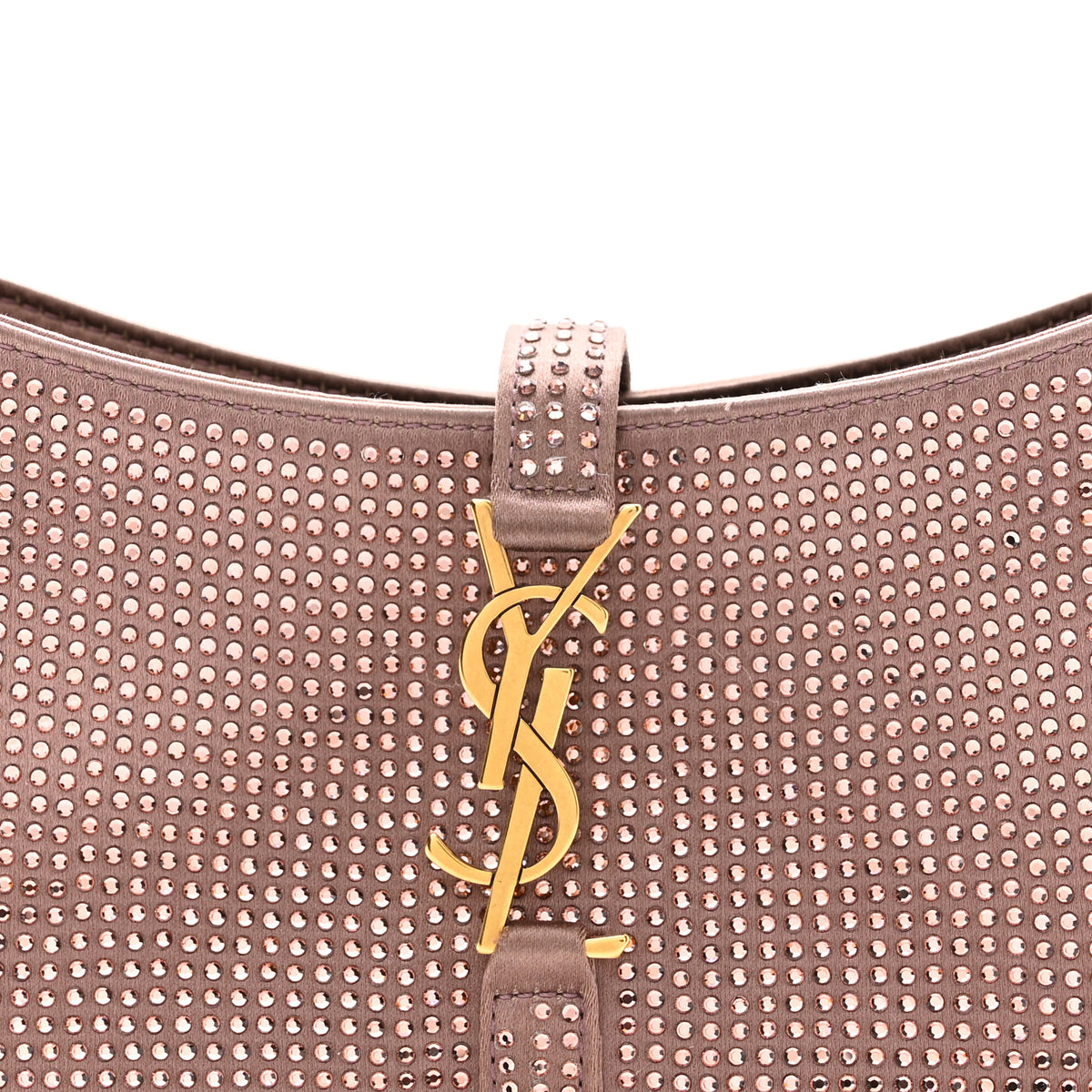 Saint Laurent Satin Crystal Le 5 A 7 Mini Hobo Elderberry 8 of 11