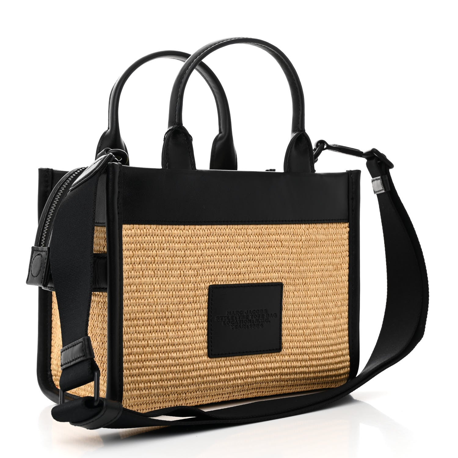 Marc Jacobs Calfskin Woven Straw Small The Tote Bag Natural 3 of 10