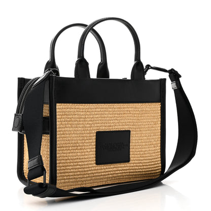 Marc Jacobs Calfskin Woven Straw Small The Tote Bag Natural 3 of 10