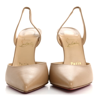Christian Louboutin Kid O Kate Slingback 100 Pumps 37.5 Nude 3 of 11