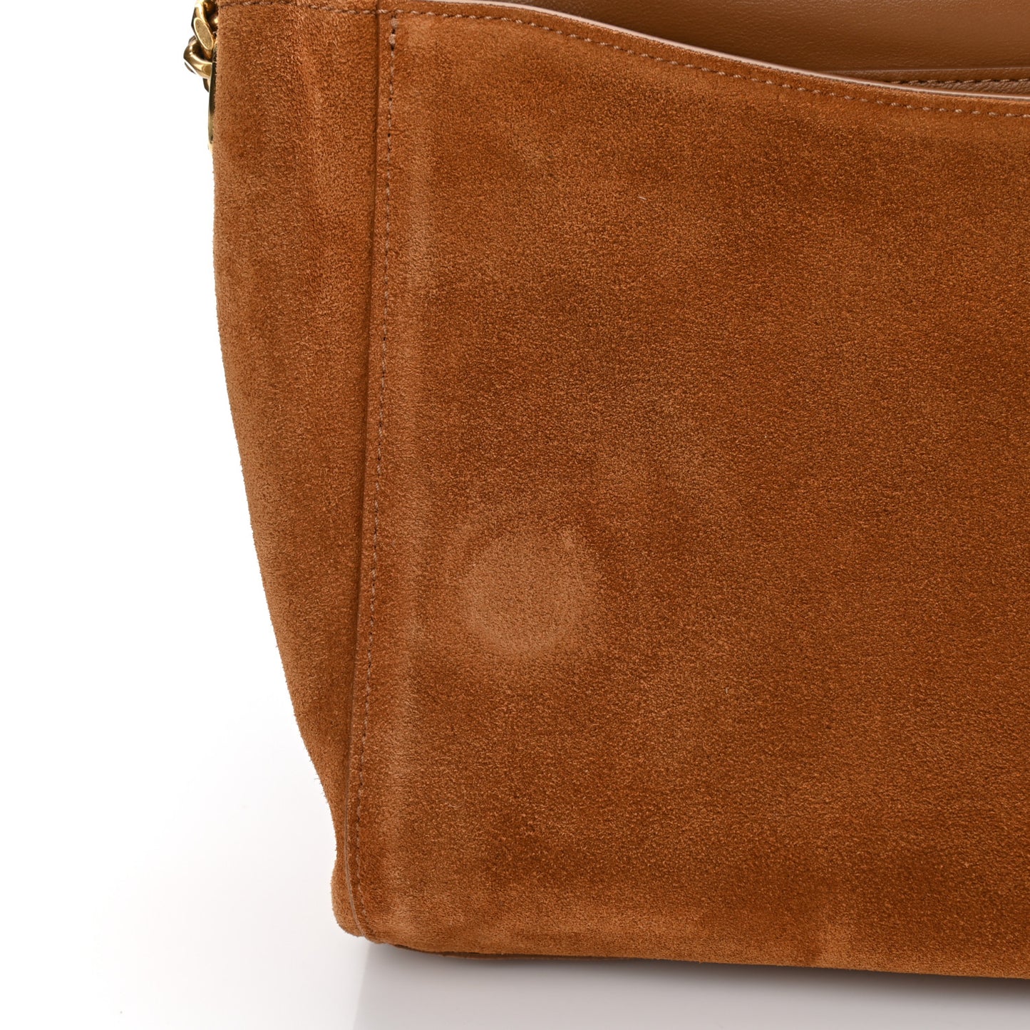 Smooth Calfskin Suede Medium Reversible Monogram Kate Satchel Light Ochre
