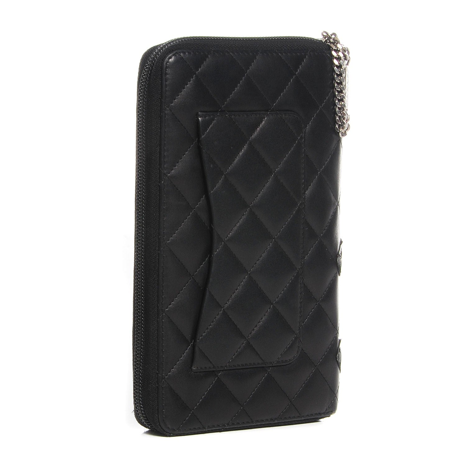 Chanel Calfskin Quilted Cambon Zip Around Organizer Wallet Black 3 of 8