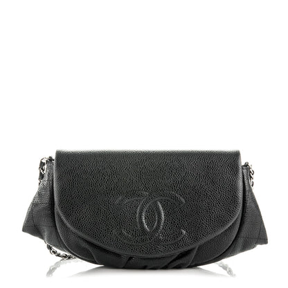 Chanel Caviar Half Moon Wallet On Chain WOC Black 1 of 8