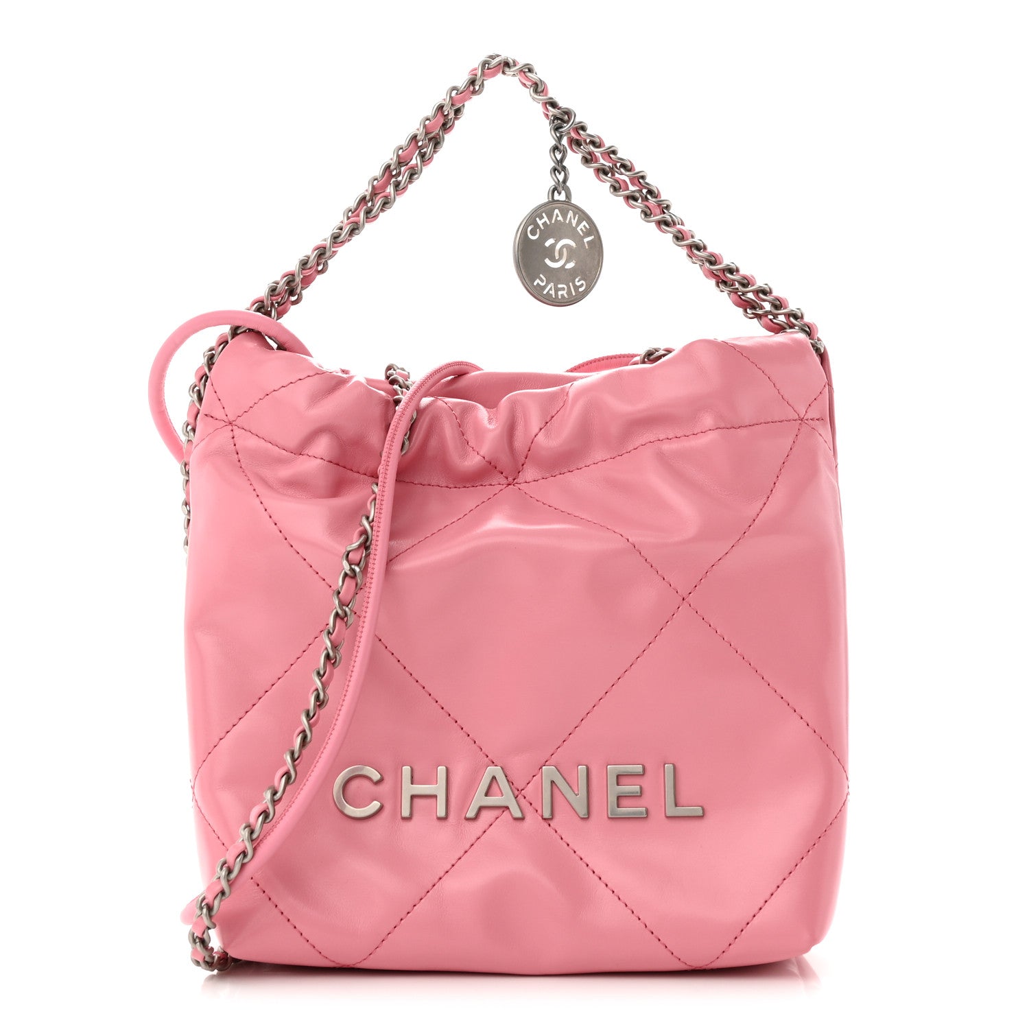 Chanel Shiny Calfskin Quilted Mini Chanel 22 Pink 1 of 11