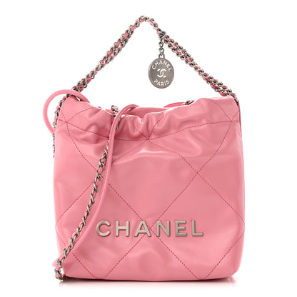Chanel Shiny Calfskin Quilted Mini Chanel 22 Pink 1 of 11