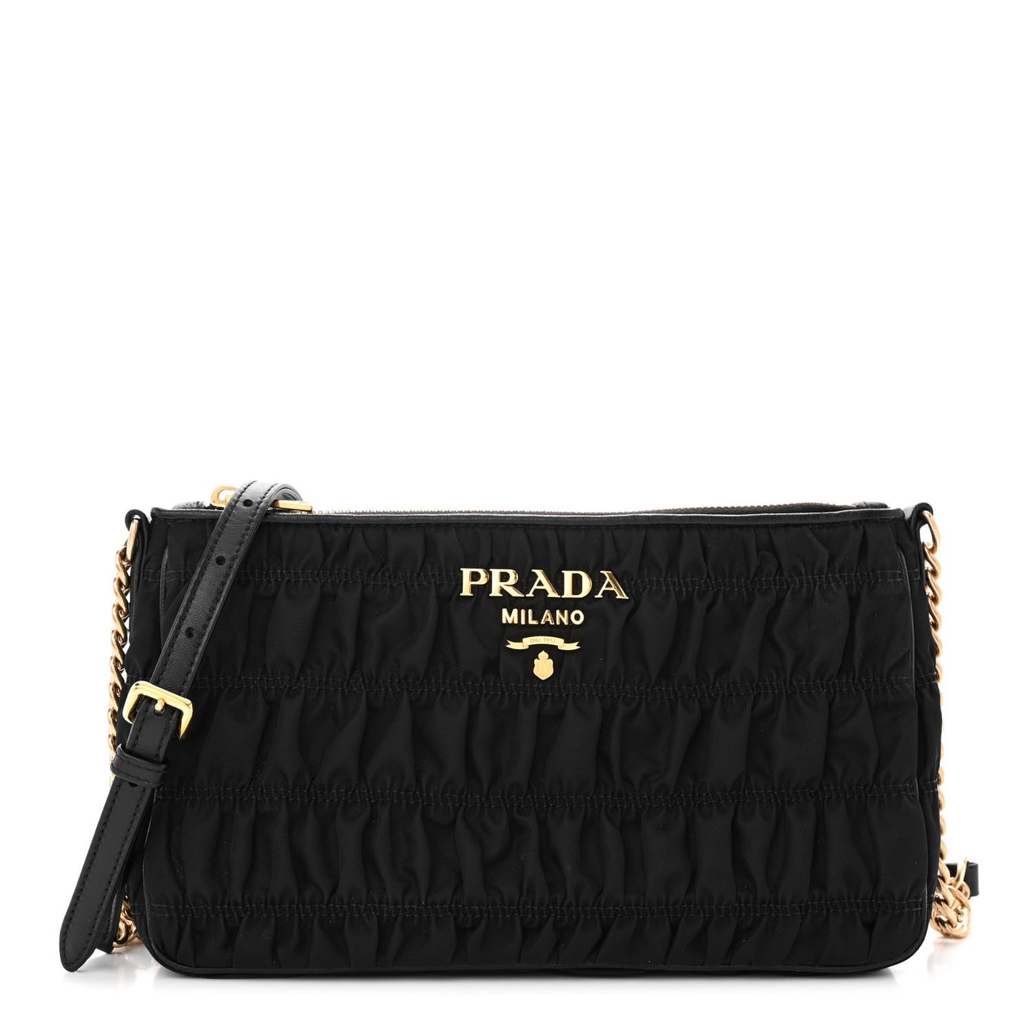 Tessuto Nylon Gaufre Shoulder Bag Black