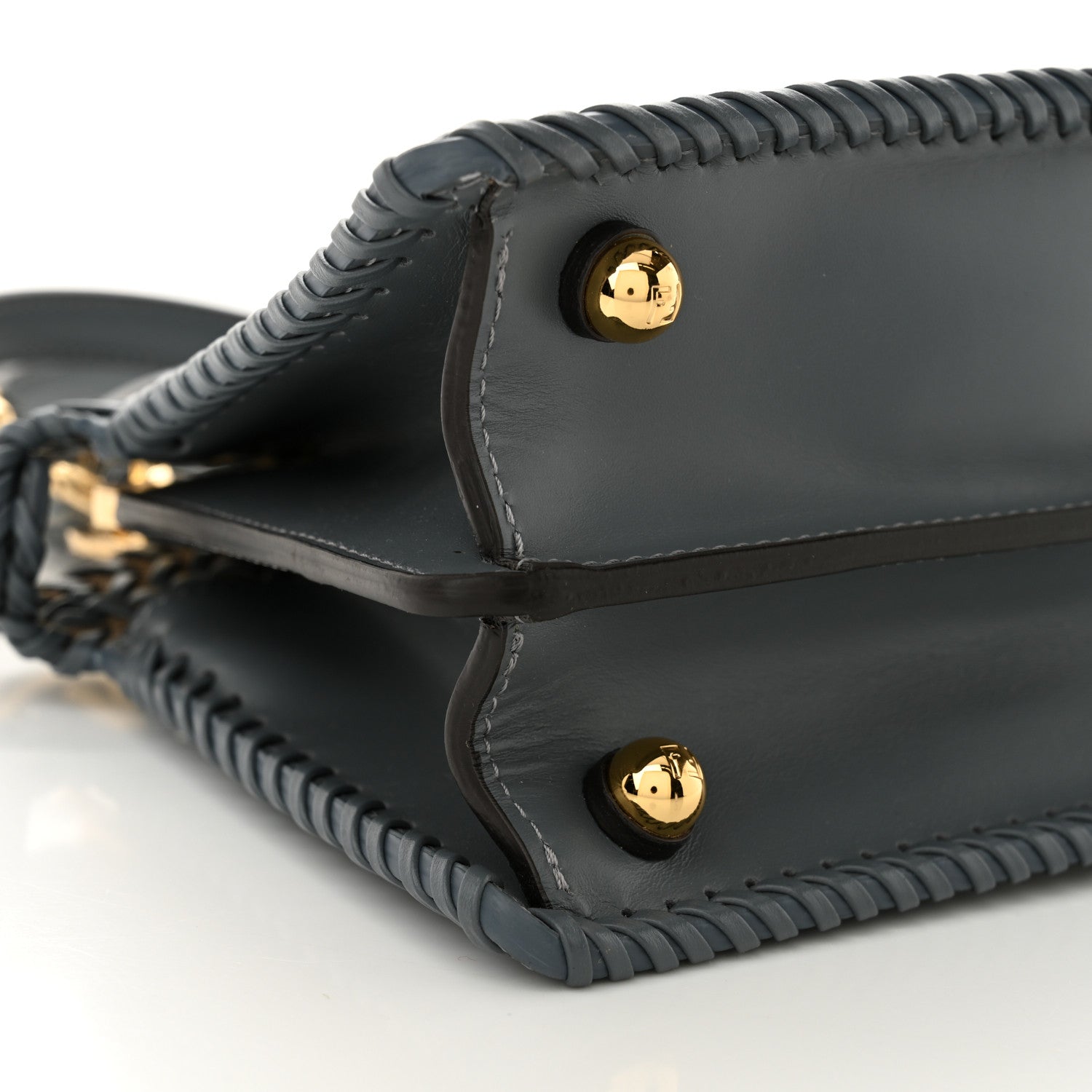 Fendi Vitello King Shiny Nappa Intreccio Petite Peekaboo I SEE U Satchel Tempesta 10 of 11