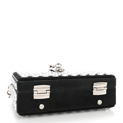 Dolce & Gabbana Suede Crystal Embellished Lily Box Bag Black 4 of 11