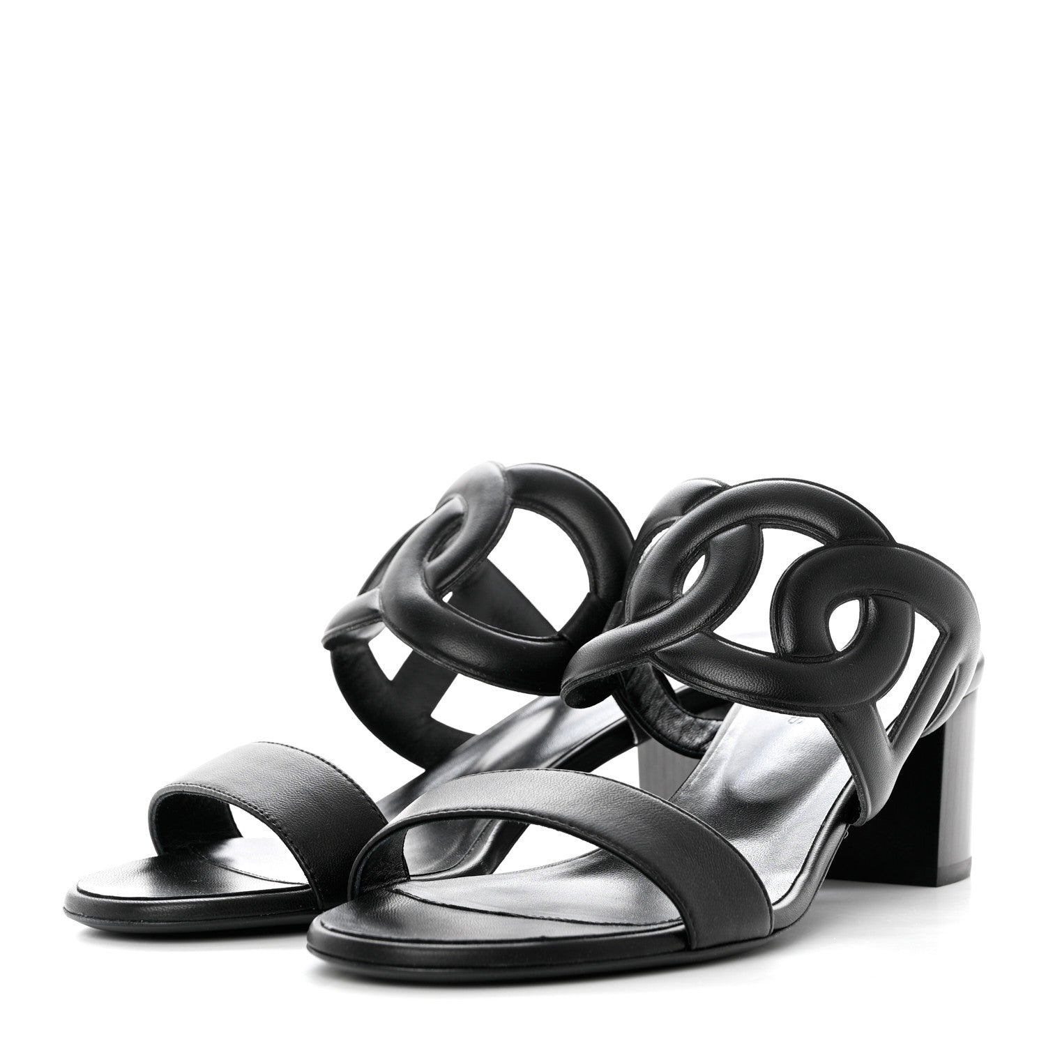 Hermes Nappa Bikini Sandals 38.5 Black 3 of 8