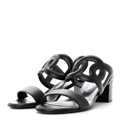 Hermes Nappa Bikini Sandals 38.5 Black 3 of 8