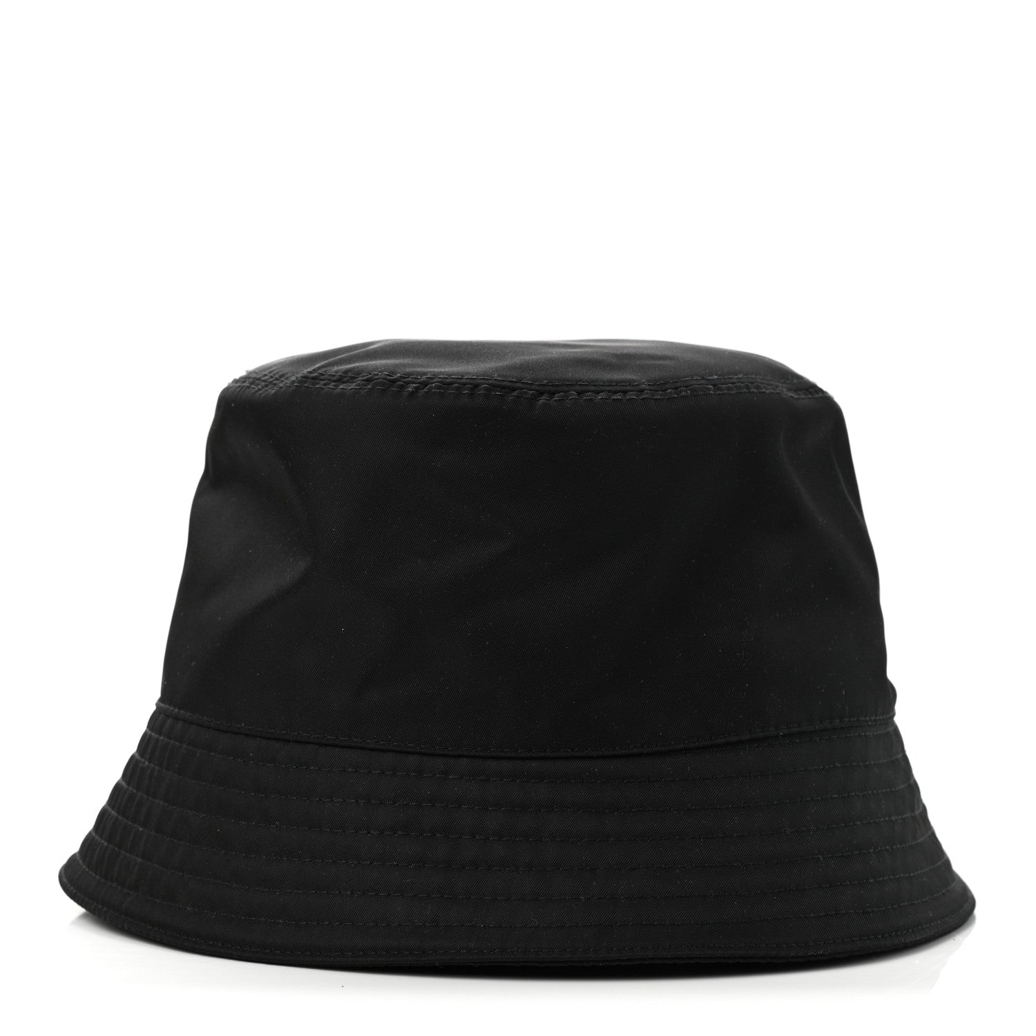 Prada Re-Nylon Metal Triangle Logo Womens Bucket Hat M Black 1 of 8