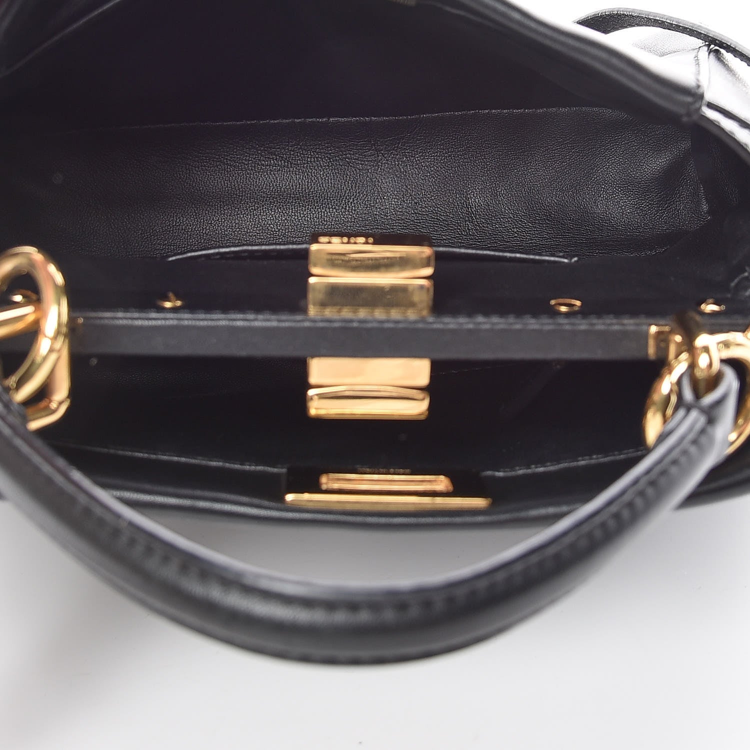 Fendi Nappa Mini Peekaboo Iconic Satchel Black 9 of 13