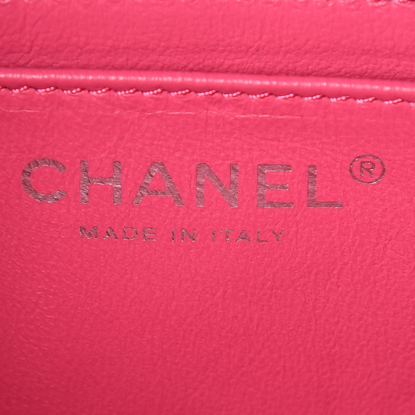 Lambskin Quilted Mini Rectangular Flap Fuchsia