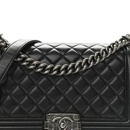 Chanel Calfskin Quilted Medium Boy Flap Black 7 of 9