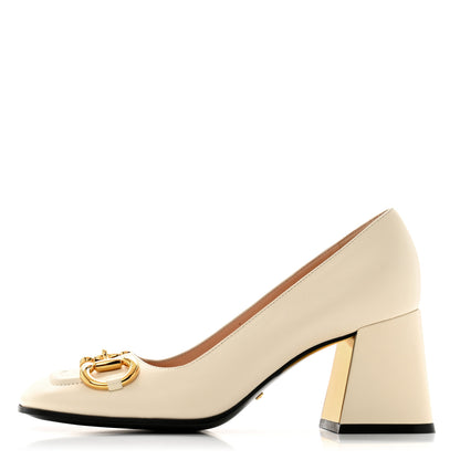Gucci Malaga Kid Horsebit 75mm Pumps 36 Mystic White 1 of 11