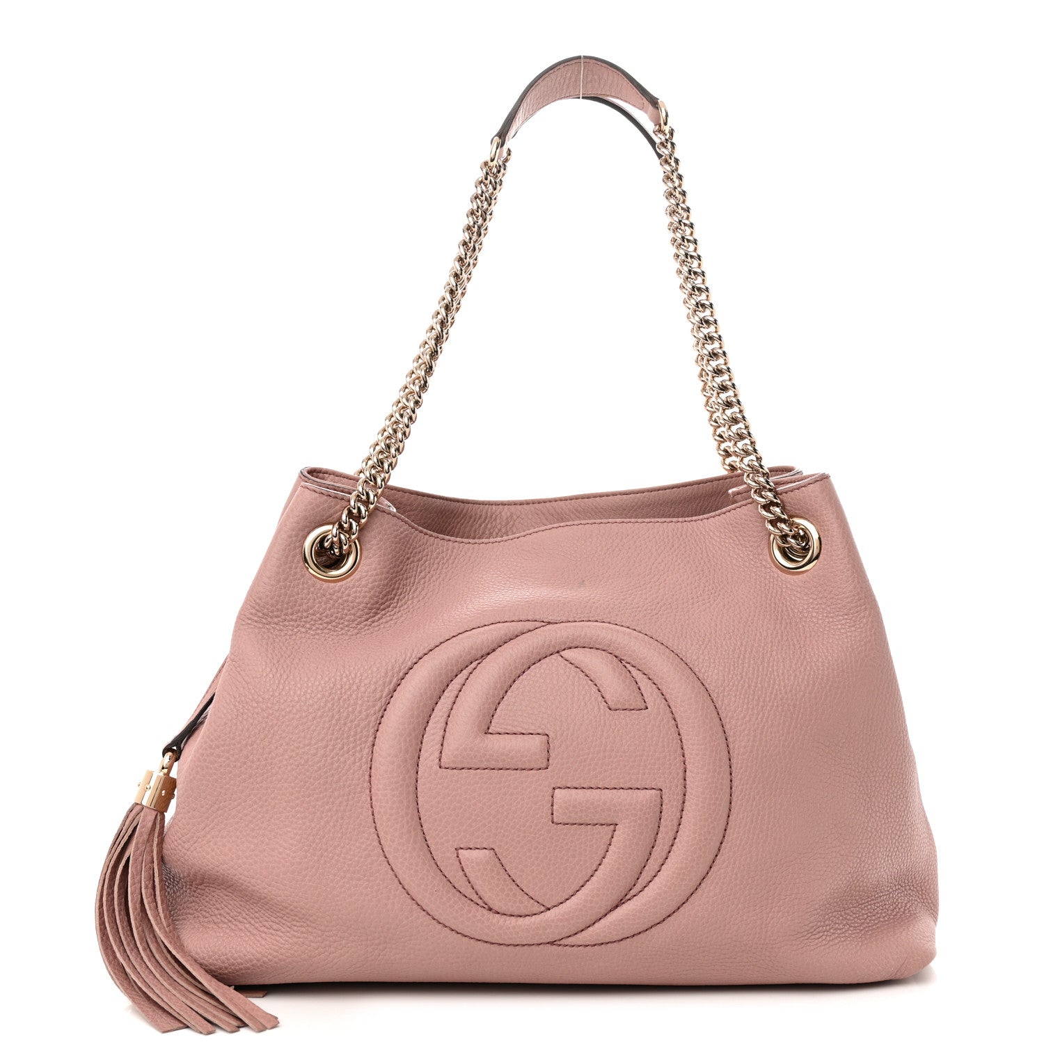Gucci Pebbled Calfskin Medium Soho Chain Shoulder Bag Dark Cipria 1 of 11