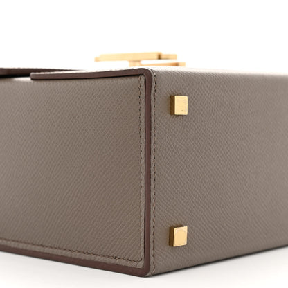 Hermes Epsom Cinhetic Boxy Top Handle Bag Etain 9 of 15