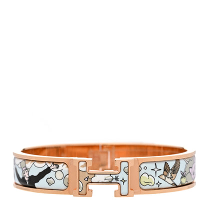 Hermes Enamel Narrow Print Dans Les Nuages Clic Clac H Bracelet PM Songe Pastel 1 of 5