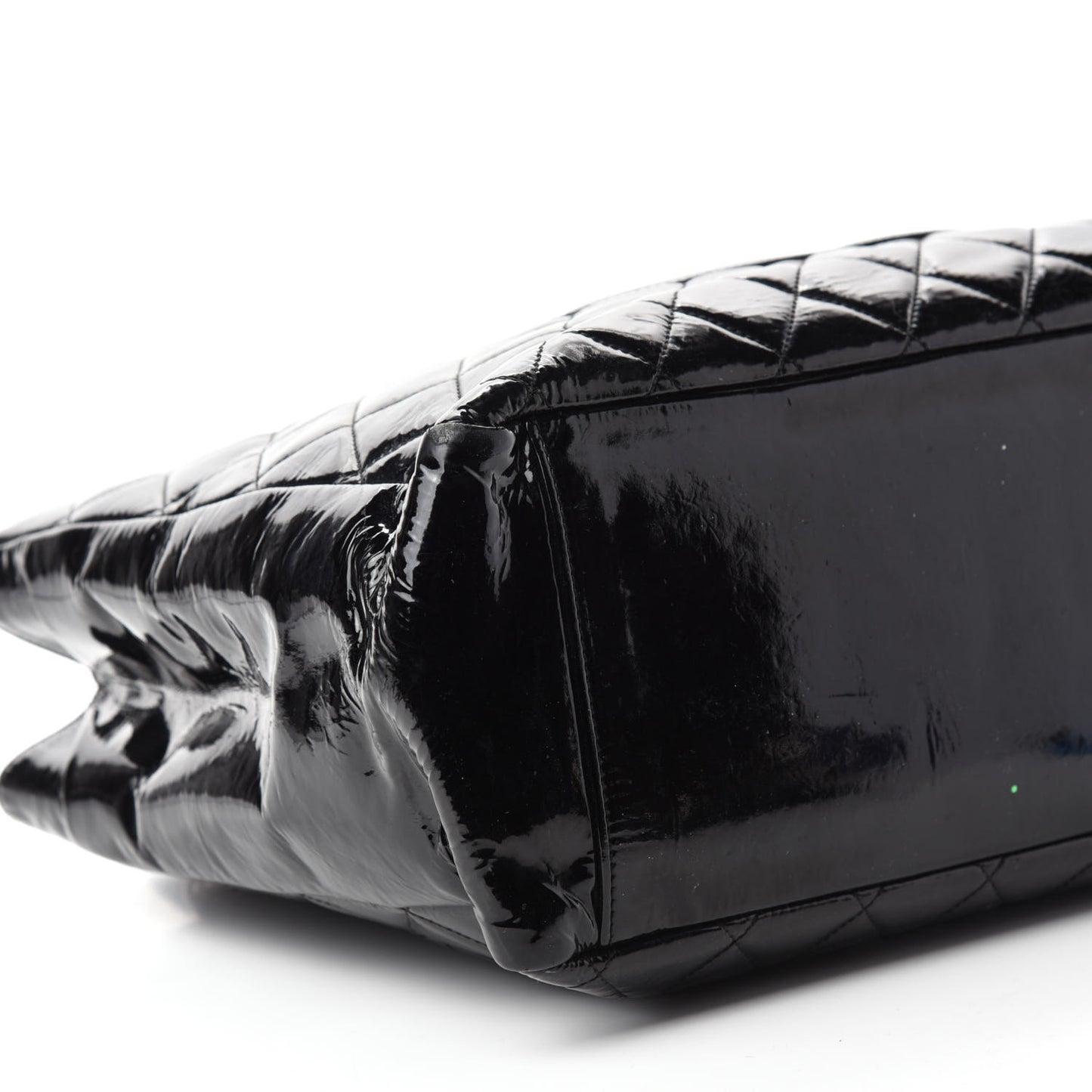 Patent Quilted Grand Shopping Tote GST Black